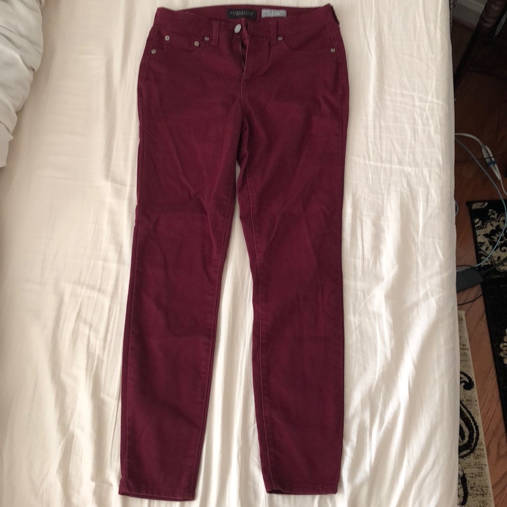 Aeropostale Maroon High Waisted Jegging